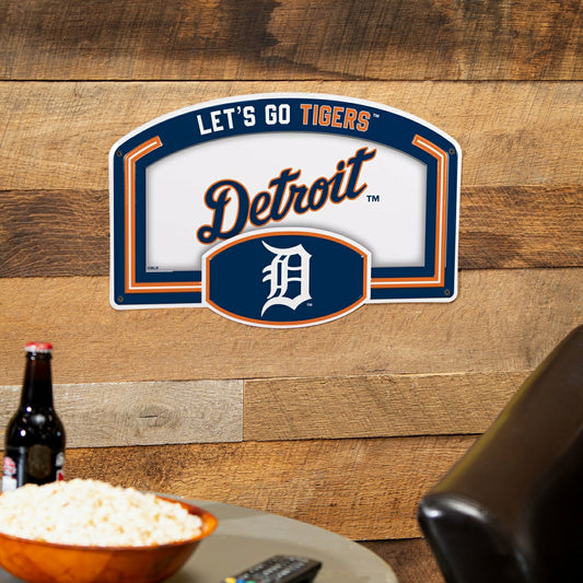 Team Sports America Signature - Detroit Tigers USA Embossed Steel Wall Sign, 11" x 17"