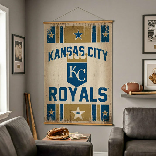 Team Sports America Exclusive - Kansas City Royals, Canvas Wall Tapestry, Large, 54x36