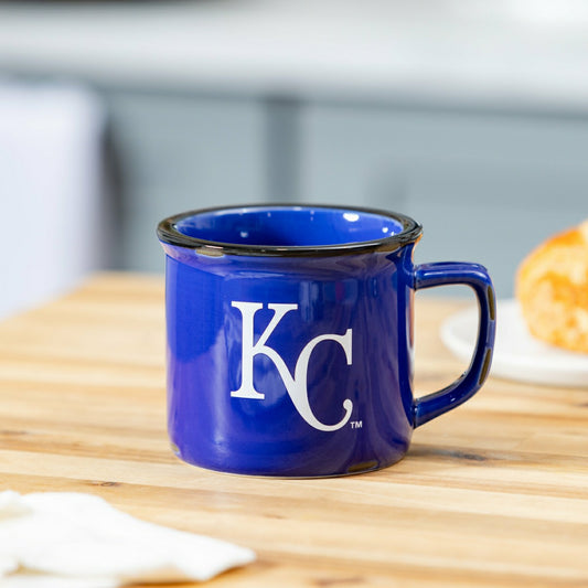 Team Sports America Trending - Kansas City Royals Ceramic Camp Cup with Enamel Finish, 14oz