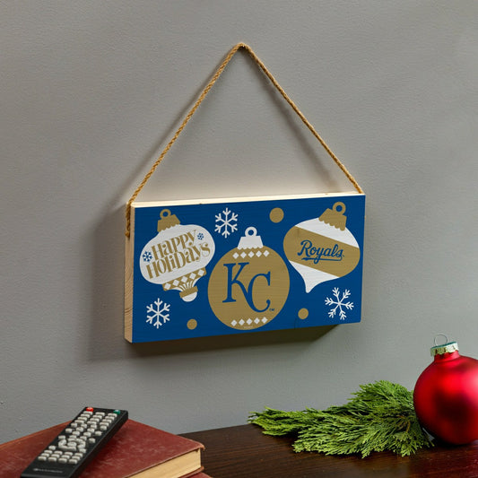 Team Sports America Exclusive - Kansas City Royals Holiday Wood Wall Sign, 6x11