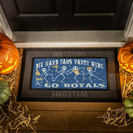 Team Sports America Signature - Kansas City Royals Flocked Coir Halloween Sassafras Switch Mat, 22"x10
