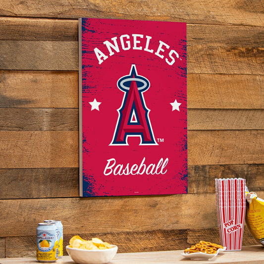 Team Sports America Best Seller - Los Angeles Angels Wood Wall Sign, 16x24