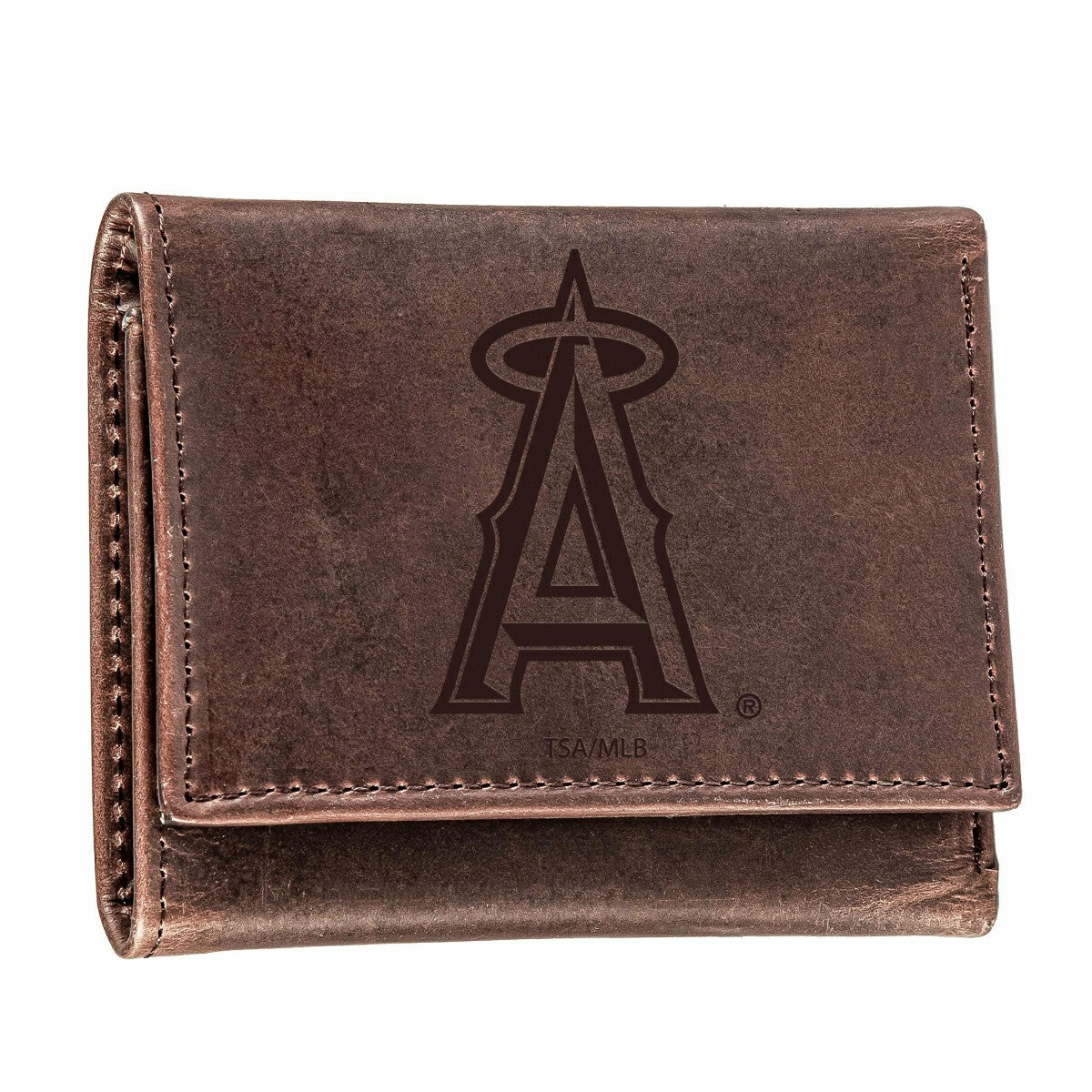 Team Sports America Essential - Los Angeles Angels Tri-Fold Wallet Brown 100% Genuine Leather