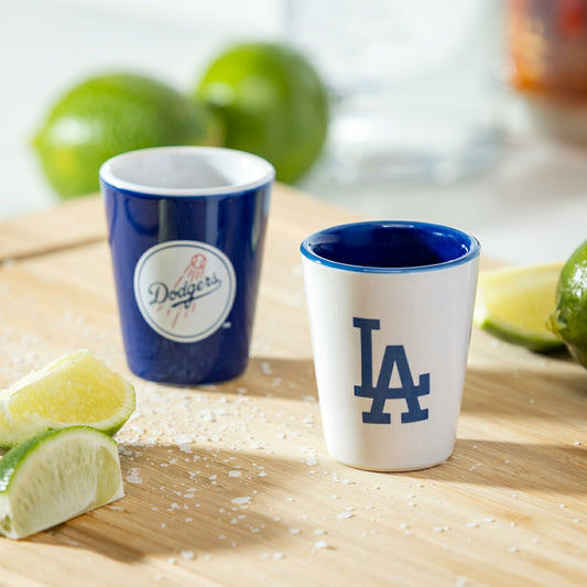 Team Sports America Essential - Los Angeles Dodgers 4-Piece Ceramic 2oz. Shot Glass Set