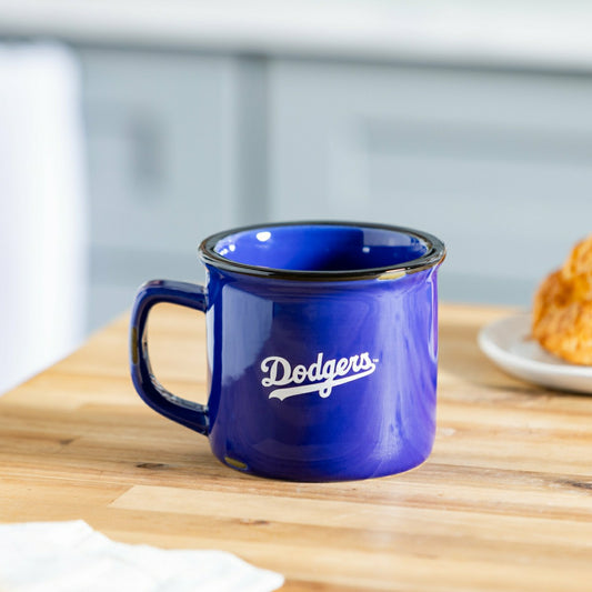 Team Sports America Signature - Los Angeles Dodgers Ceramic Camp Cup with Enamel Finish, 14oz