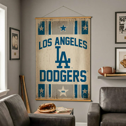 Team Sports America Classic - Los Angeles Dodgers, Canvas Wall Tapestry, Large, 54x36