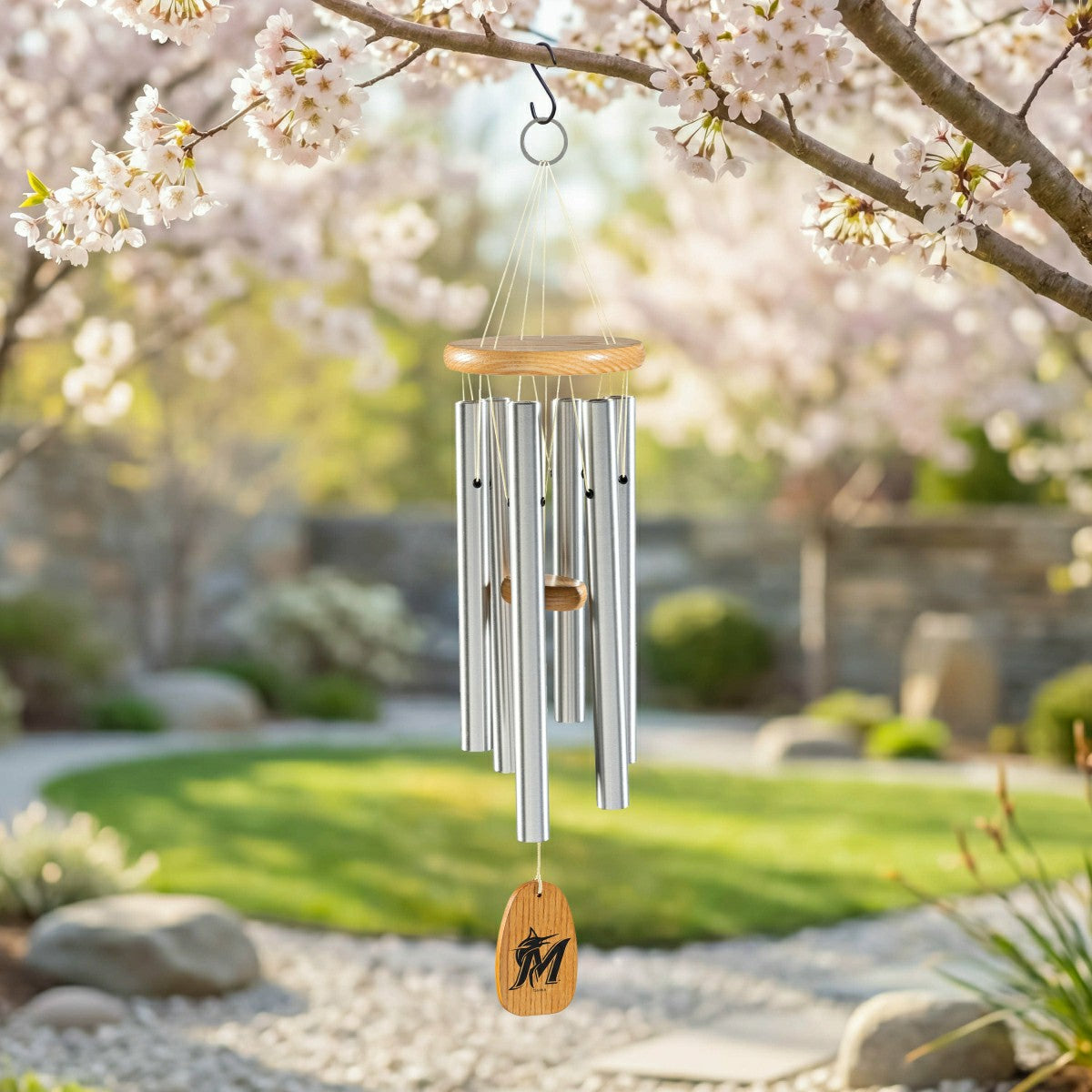 Team Sports America Essential - Miami Marlins, Hand Tuned Windchime, 27”