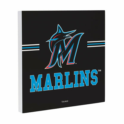 Team Sports America Exclusive - Miami Marlins Wood Wall Sign, 12x12