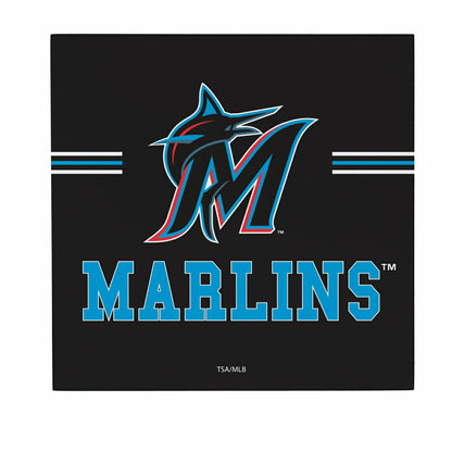 Team Sports America Exclusive - Miami Marlins Wood Wall Sign, 12x12
