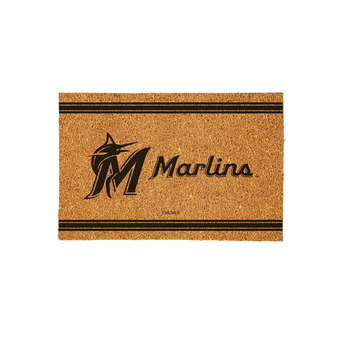Team Sports America Value - Miami Marlins Large One Color Coir Mat, 36"x24"