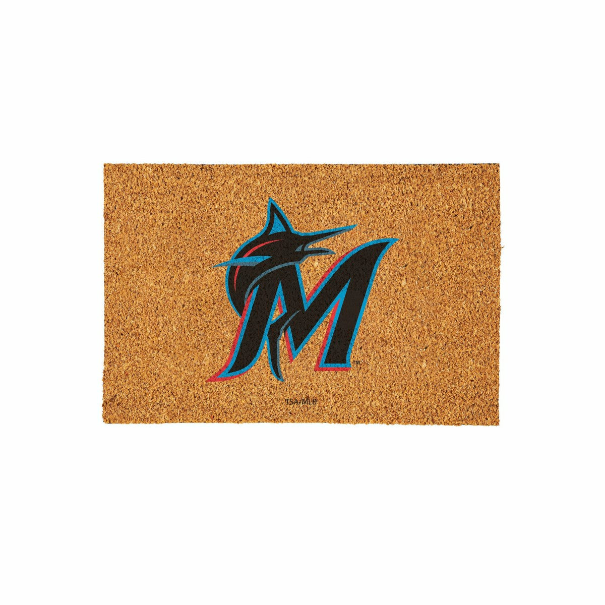Team Sports America Trending - Miami Marlins Large Full Color Coir Mat, 36"x24"