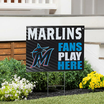 Team Sports America Best Seller - Miami Marlins Coroplast Yard Sign "Fans Play Here"