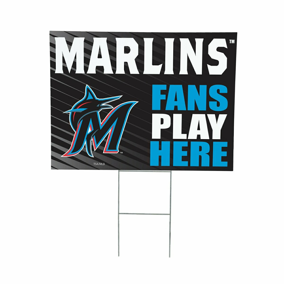 Team Sports America Best Seller - Miami Marlins Coroplast Yard Sign "Fans Play Here"