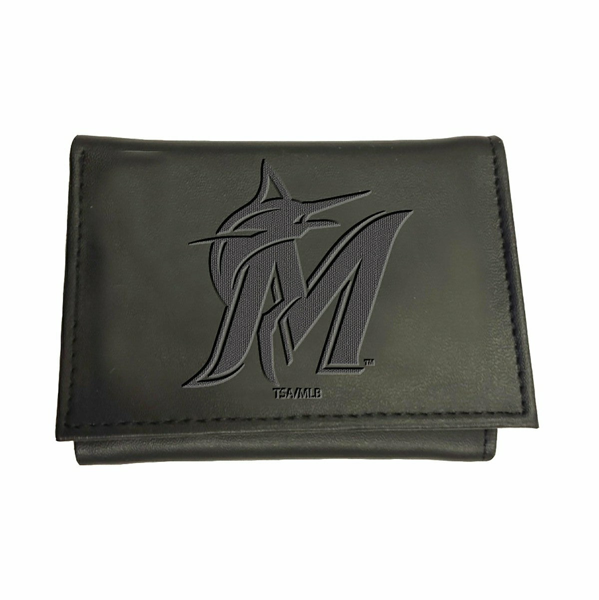 Team Sports America Exclusive - Miami Marlins Tri-Fold Wallet Black