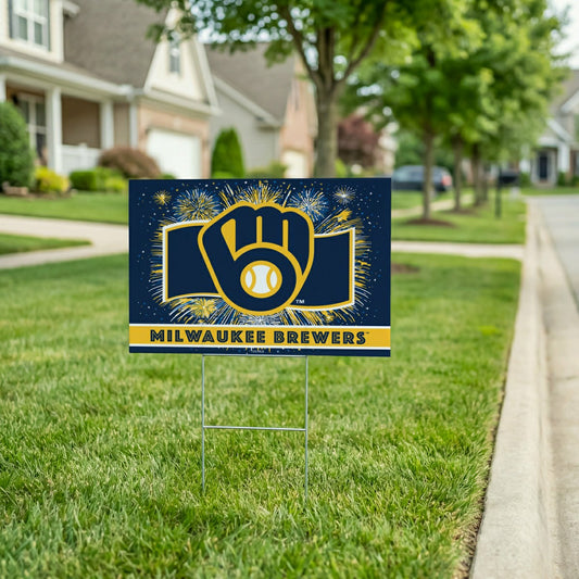 Team Sports America Recommended - Milwaukee Brewers Yard Sign, Patriotic