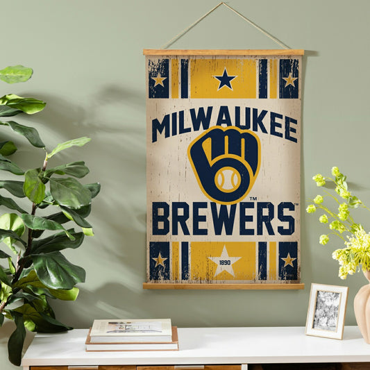 Team Sports America Exclusive - Milwaukee Brewers, Canvas Wall Tapestry, Medium, 36x24