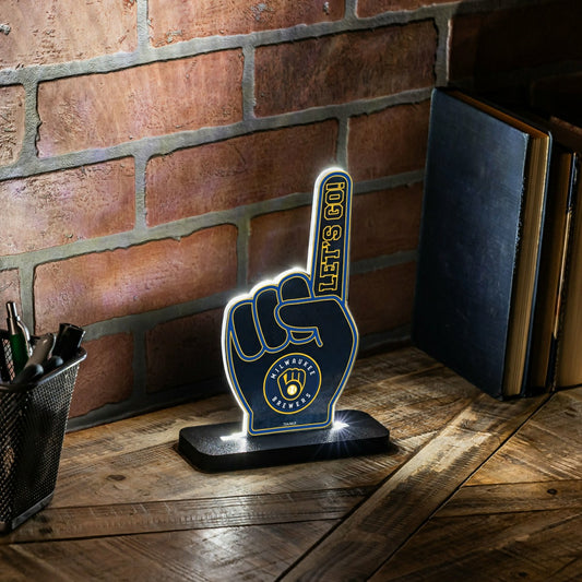 Team Sports America Everyday - Milwaukee Brewers Baseball Foam Finger Desklite LED Decor