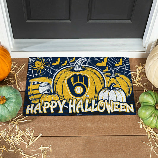 Team Sports America Recommended - Milwaukee Brewers Halloween PVC Mat, 28"x16"