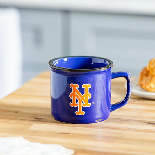 Team Sports America Everyday - New York Mets Ceramic Camp Cup with Enamel Finish, 14oz