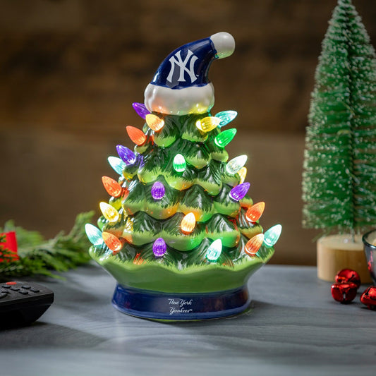 Team Sports America Exclusive - New York Yankees 8" LED Ceramic Christmas Tree