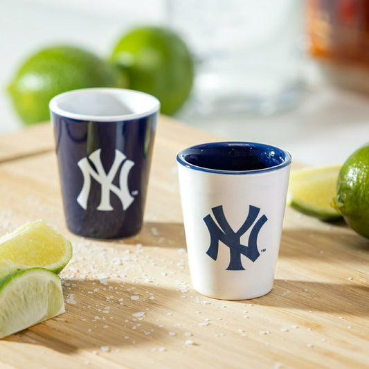 Team Sports America Best Seller - New York Yankees 4-Piece Ceramic 2oz. Shot Glass Set
