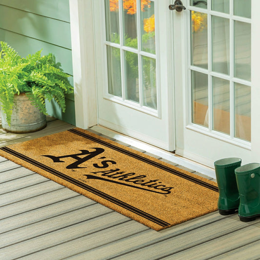 Team Sports America Recommended - Oakland A's Extra Large One Color Coir Mat, 60"x24"