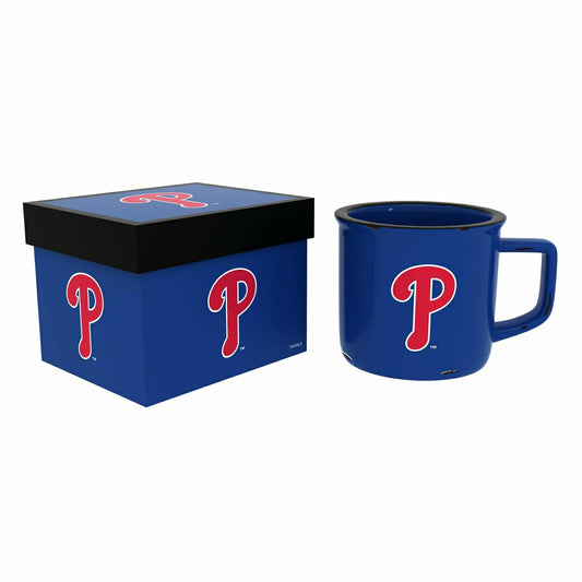 Team Sports America Value - Philadelphia Phillies Ceramic Camp Cup with Enamel Finish, 14oz