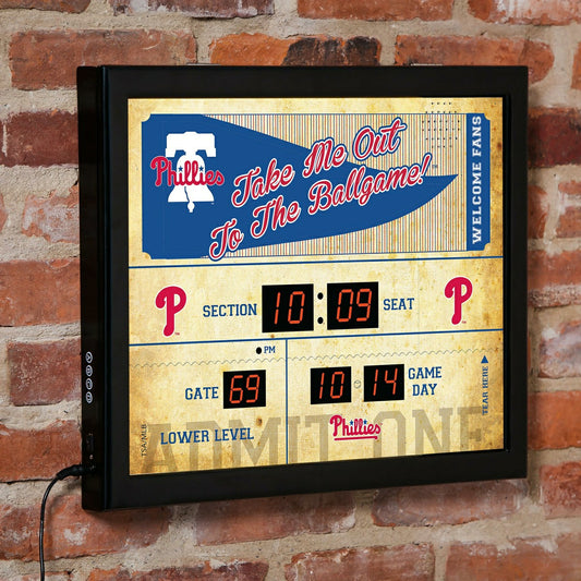 Team Sports America Best Seller - Scoreboard Wall Clock, Philadelphia Phillies