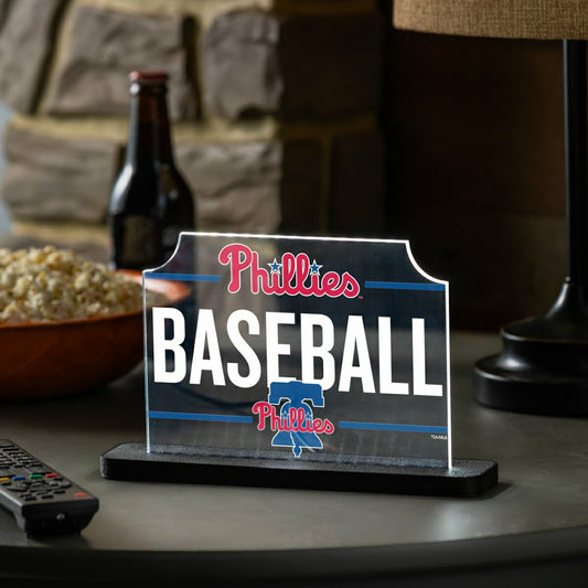 Team Sports America Recommended - Philadelphia Phillies Baseball Rectangle Desklite LED Decor