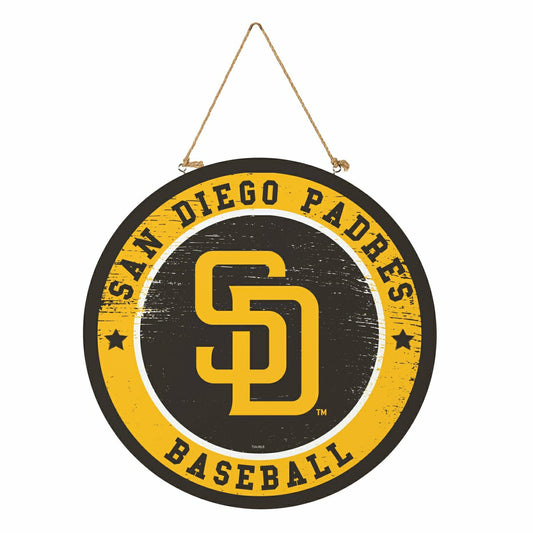 Team Sports America Everyday - San Diego Padres Round Door Décor with Hanging Rope, 18x18