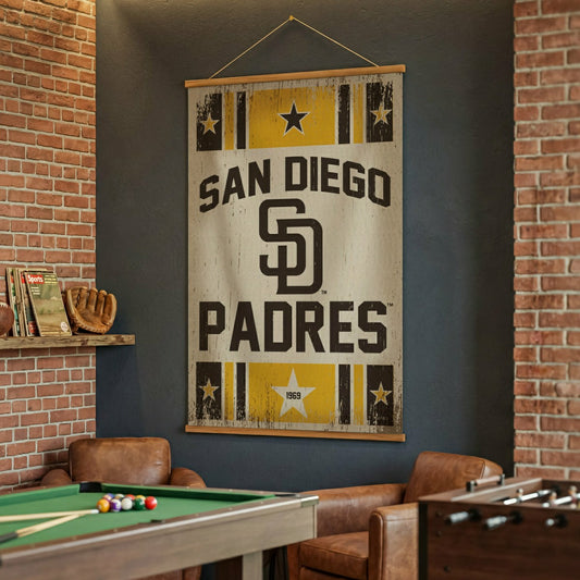 Team Sports America Recommended - San Diego Padres, Canvas Wall Tapestry, Large, 54x36