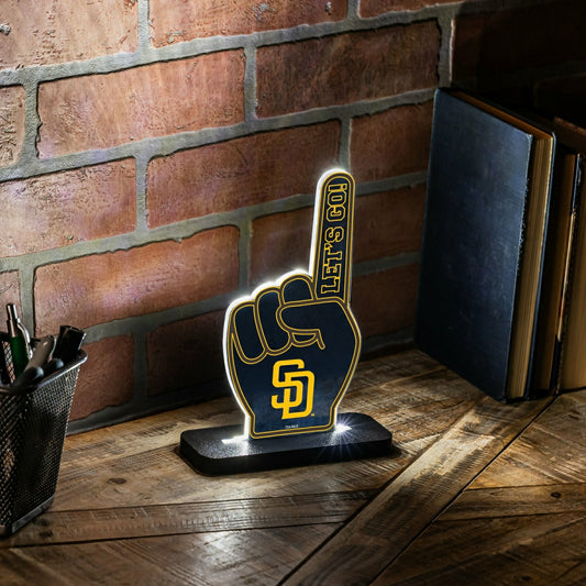 Team Sports America Essential - San Diego Padres Baseball Foam Finger Desklite LED Decor