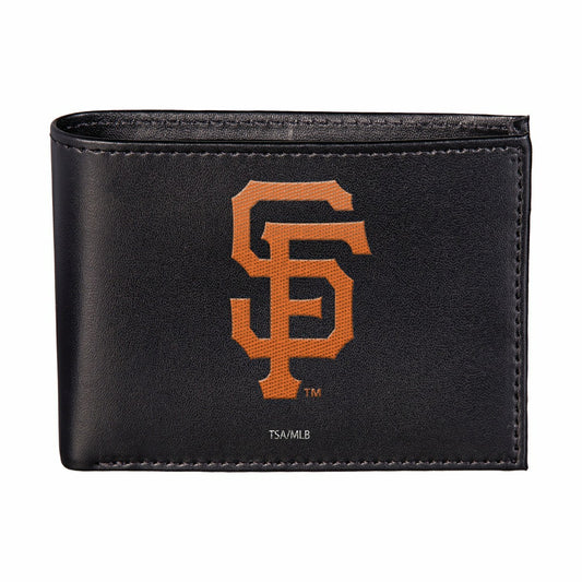 Team Sports America Exclusive - San Francisco Giants Black Bi-Fold Embroidered Wallet w/ RFID Blocking