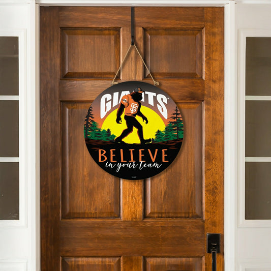 Team Sports America Trending - San Francisco Giants Bigfoot Round Door Décor with Hanging Rope, 18x18