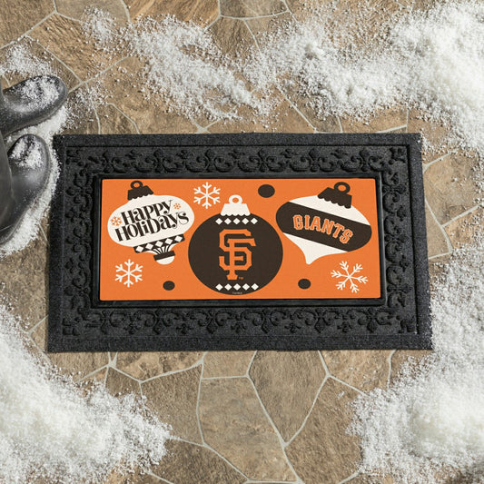 Team Sports America Value - San Francisco Giants Holiday Flocked Coir Sassafras Switch Mat, 22"x10