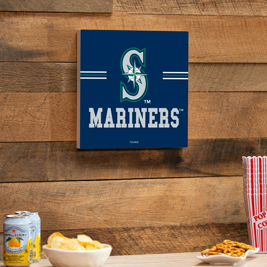 Team Sports America Signature - Seattle Mariners Wood Wall Sign, 12x12