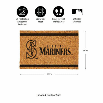 Team Sports America Trending - Seattle Mariners Large One Color Coir Mat, 36"x24"