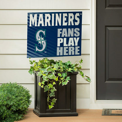 Team Sports America Exclusive - Seattle Mariners Coroplast Yard Sign "Fans Play Here"