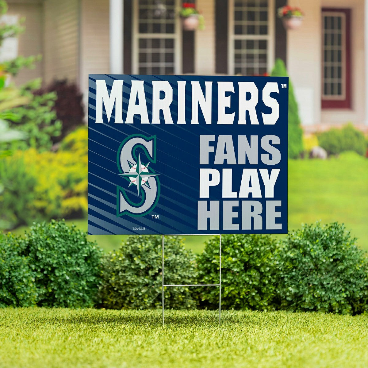 Team Sports America Exclusive - Seattle Mariners Coroplast Yard Sign "Fans Play Here"