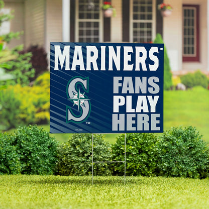 Team Sports America Exclusive - Seattle Mariners Coroplast Yard Sign "Fans Play Here"