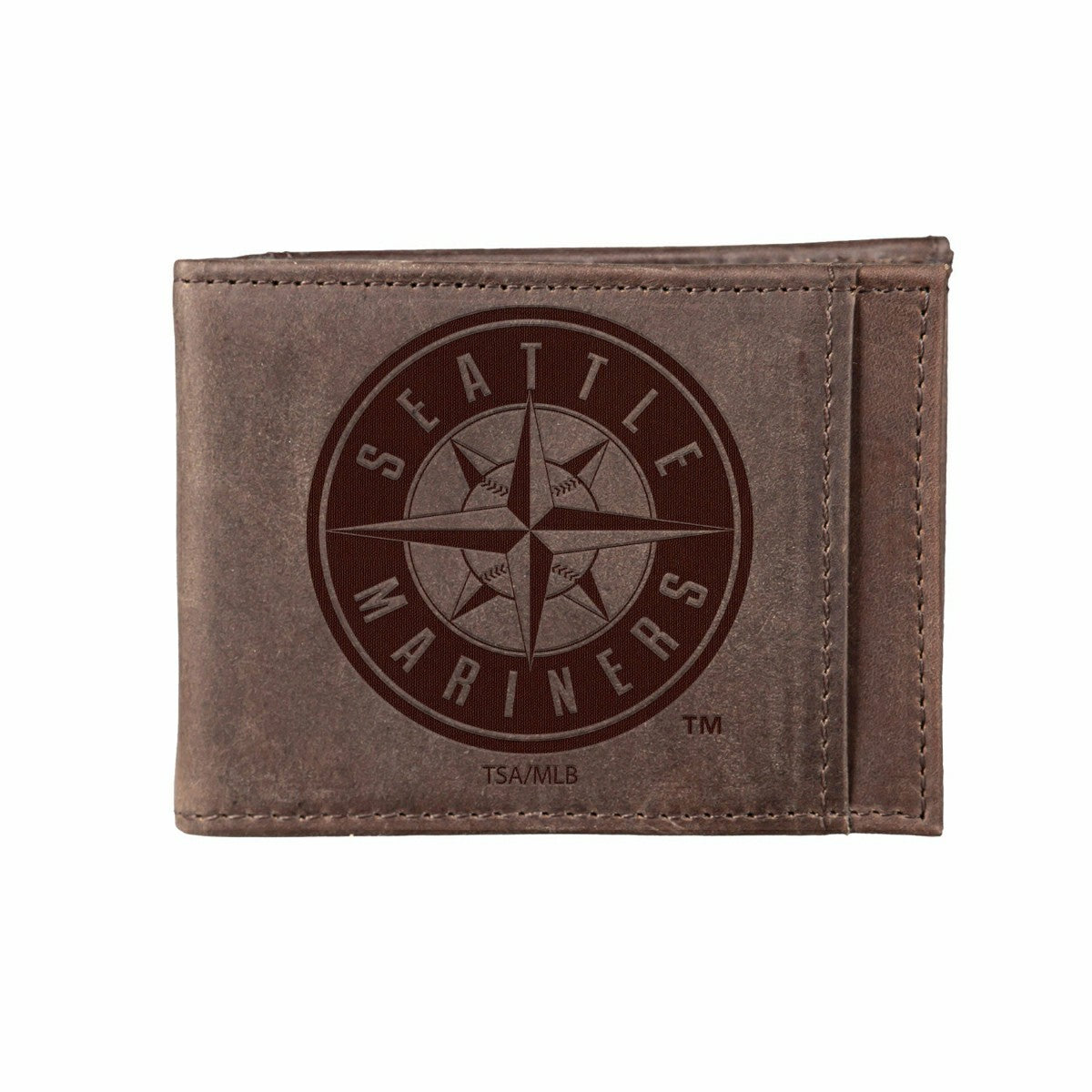 Team Sports America Essential - Seattle Mariners Front Pocket Wallet w/ RFID Blocking Brown