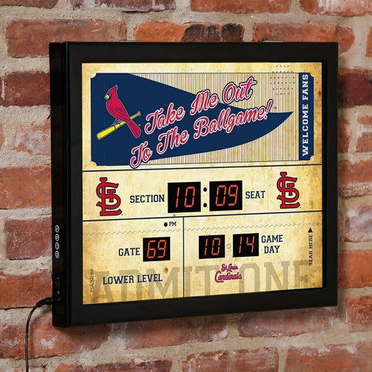 Team Sports America Signature - Scoreboard Wall Clock, Saint Louis Cardinals