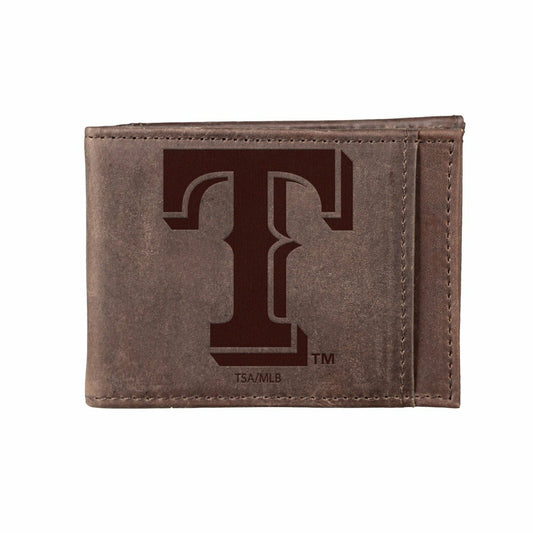 Team Sports America Classic - Texas Rangers Front Pocket Wallet w/ RFID Blocking Brown