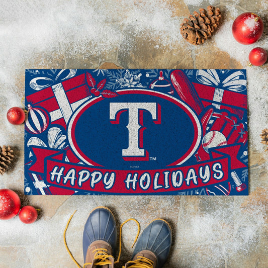 Team Sports America Signature - Texas Rangers Holiday PVC Mat, 28"x16"