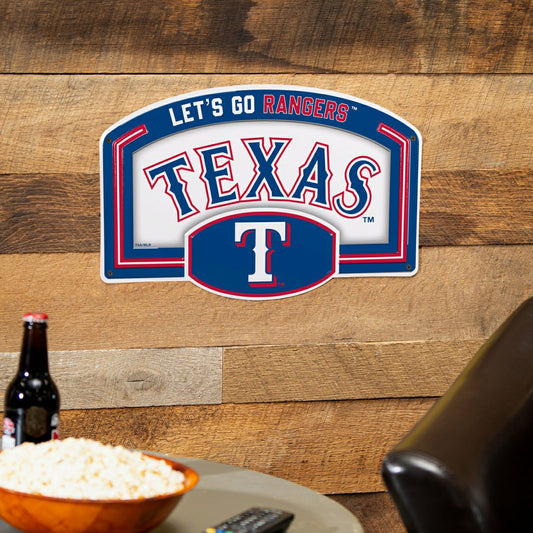 Team Sports America Recommended - Texas Rangers USA Embossed Steel Wall Sign, 11" x 17"