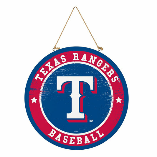 Team Sports America Everyday - Texas Rangers Round Door Décor with Hanging Rope, 18x18