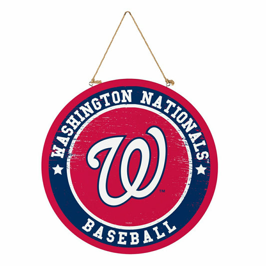 Team Sports America Value - Washington Nationals Round Door Décor with Hanging Rope, 18x18