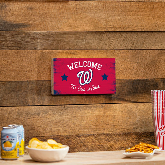 Team Sports America Essential - Washington Nationals Wood Wall Sign, 6x11