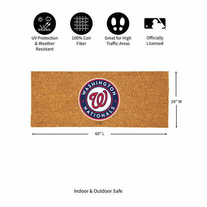 Team Sports America Value - Washington Nationals Extra Large Full Color Coir Mat, 60"x24"