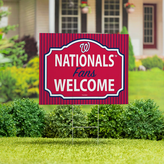 Team Sports America Exclusive - Washington Nationals Coroplast Yard Sign, "Fans Welcome"